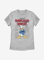 Disney Donald Duck Original Sketchbook Womens T-Shirt