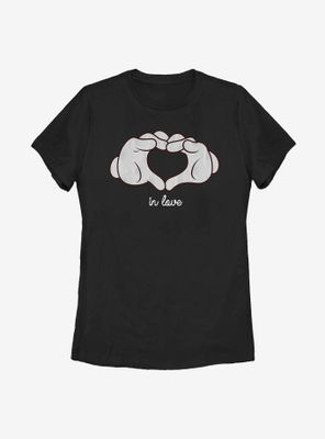 Disney Mickey Mouse Glove Heart Womens T-Shirt