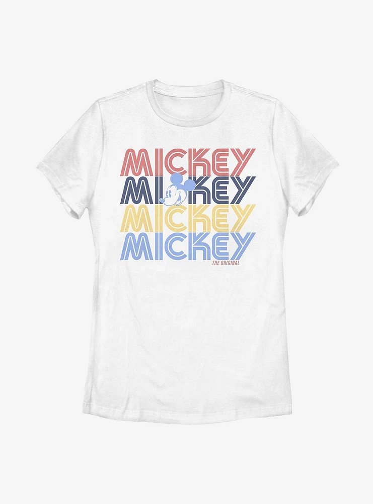 Disney Mickey Mouse Retro Stack Womens T-Shirt