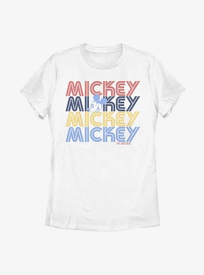 Disney Mickey Mouse Retro Stack Womens T-Shirt