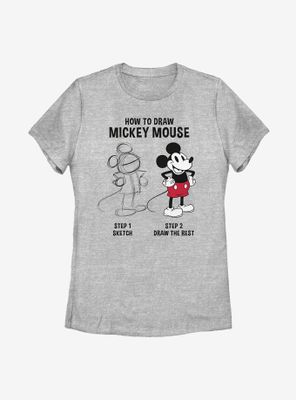 Disney Mickey Mouse Drawing Womens T-Shirt