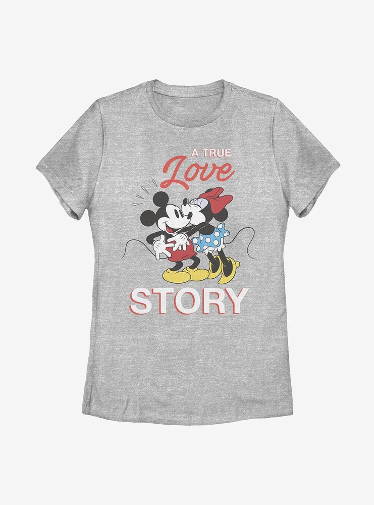 Disney Mickey Mouse True Love Story Womens T-Shirt