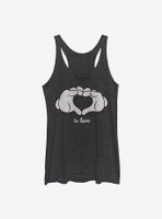 Disney Mickey Mouse Glove Heart Womens Tank Top