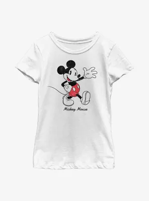 Disney Mickey Mouse Vintage Sketch Youth Girls T-Shirt