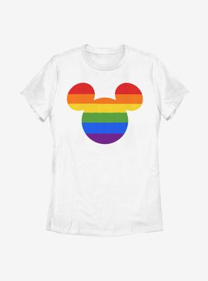 Disney Mickey Mouse Rainbow Ears Womens T-Shirt