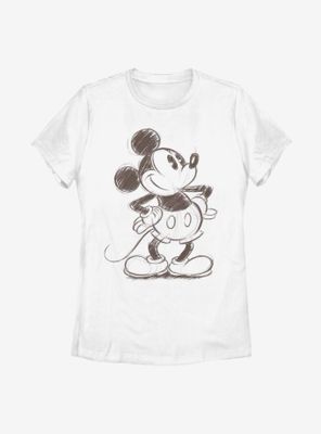 Disney Mickey Mouse Sketchy Womens T-Shirt