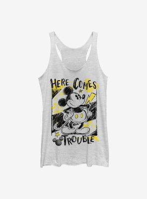 Disney Mickey Mouse Trouble Comes Womens Tank Top