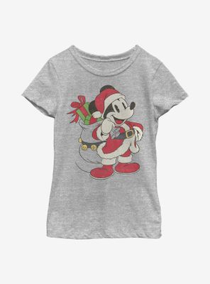 Disney Mickey Mouse Just Santa Youth Girls T-Shirt