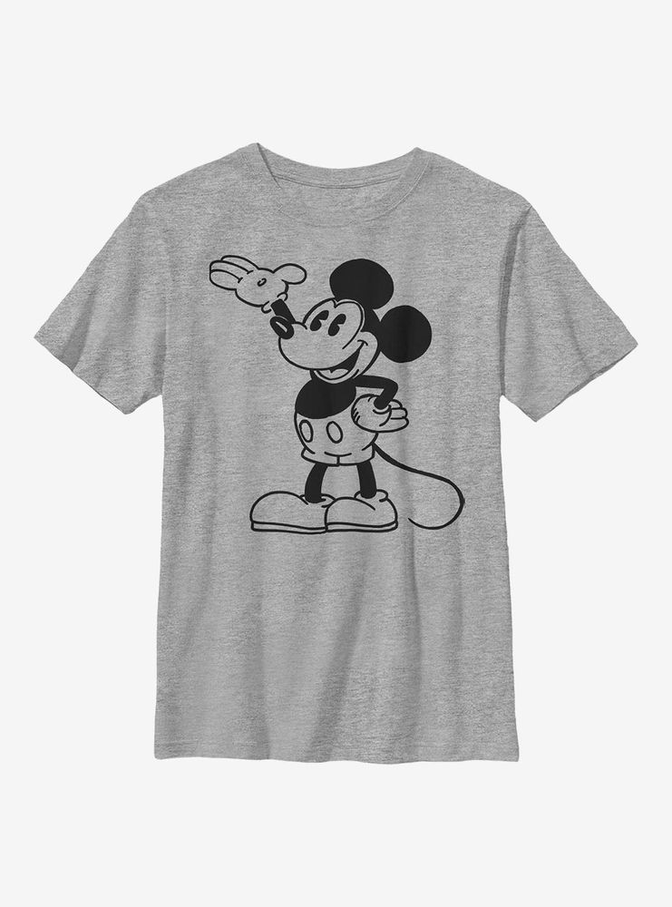 NEW Disney Classic Mickey Mouse Sitting Pose SS Heather Gray T-Shirt Size  3XL T3 | eBay