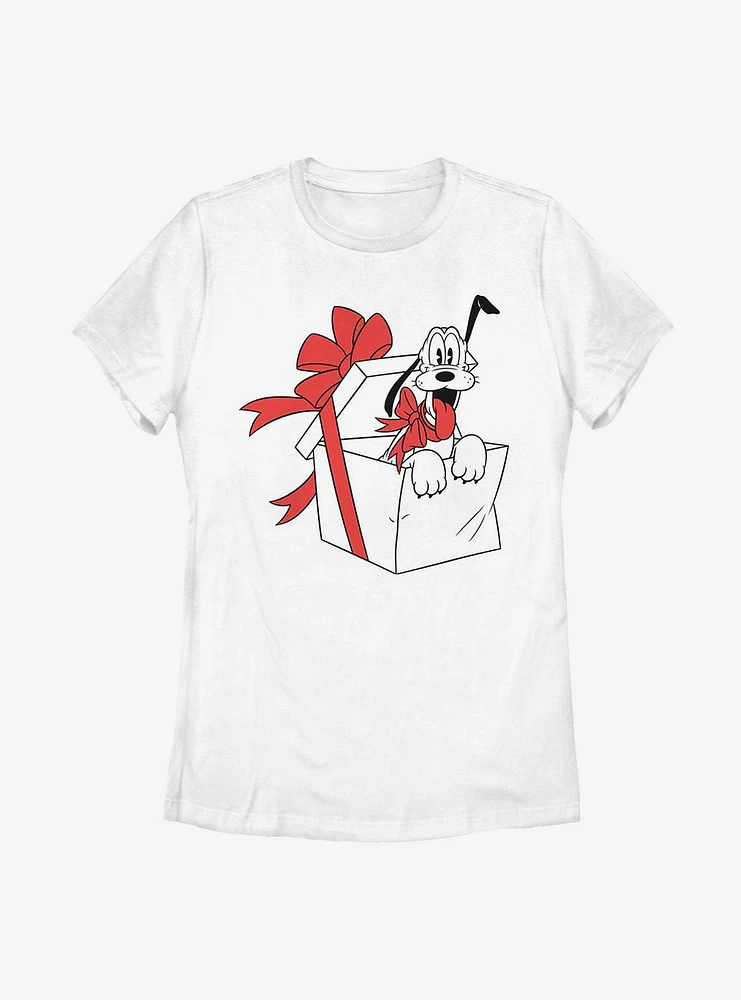 Disney Pluto Present Fill Womens T-Shirt