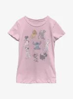 Disney Classic Dogs Youth Girls T-Shirt