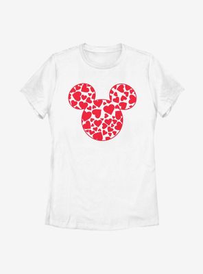Disney Mickey Mouse Hearts Fill Womens T-Shirt