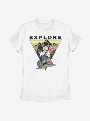 Disney Mickey Mouse Explore Travel Womens T-Shirt