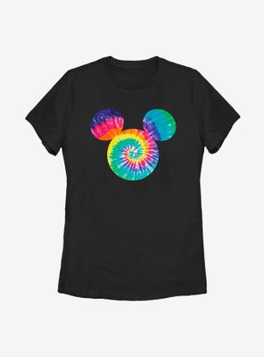 Disney Mickey Mouse Tie Dye Fill Womens T-Shirt