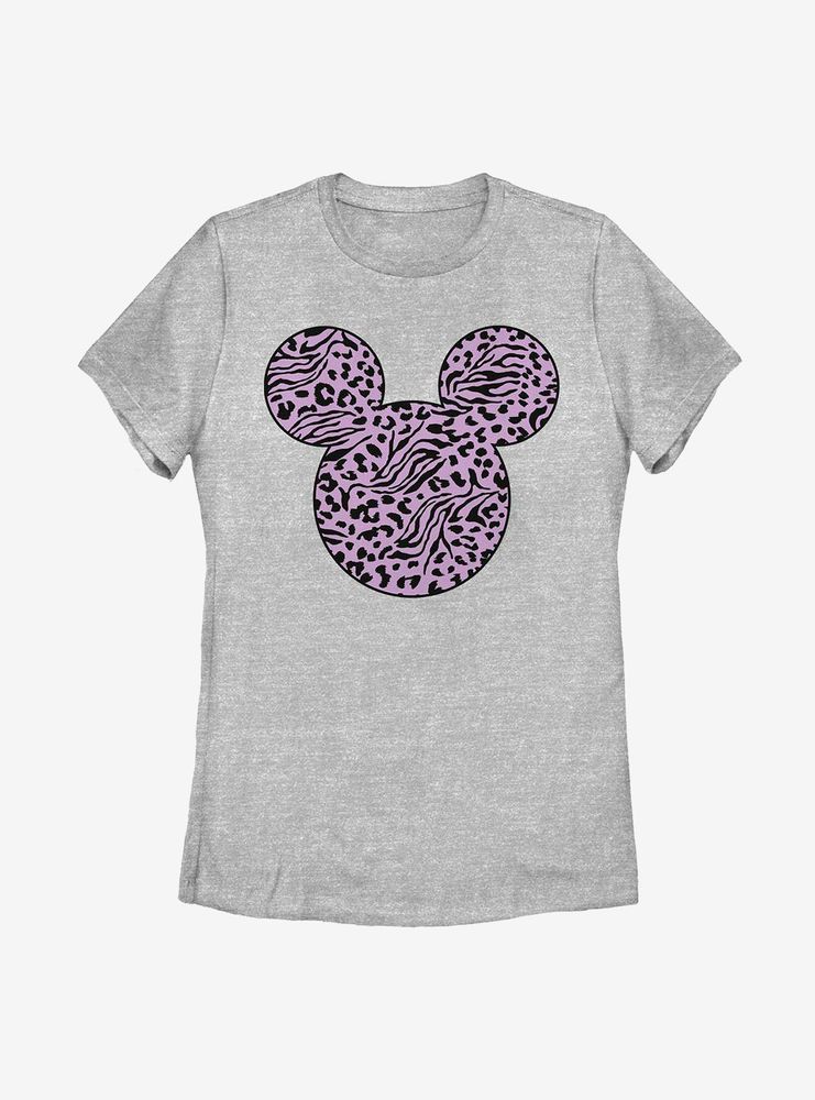 Disney Mickey Mouse Zebra Cheetah Fill Womens T-Shirt