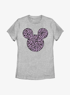 Disney Mickey Mouse Zebra Cheetah Fill Womens T-Shirt