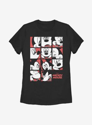 Disney Mickey Mouse Expression Grid Womens T-Shirt