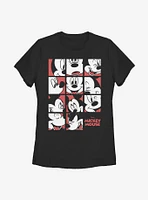 Disney Mickey Mouse Expression Grid Womens T-Shirt