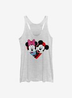 Disney Mickey Mouse Minnie Heart Womens Tank Top