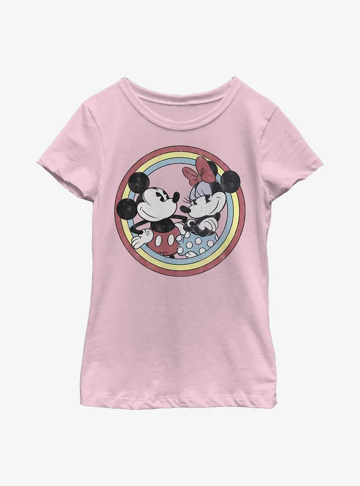 Disney Mickey Mouse Minnie Circle Youth Girls T-Shirt