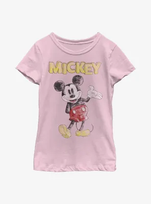 Disney Mickey Mouse Sketchy Youth Girls T-Shirt