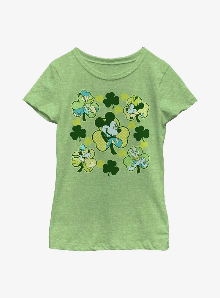 Disney Mickey Mouse Friends Clovers Youth Girls T-Shirt