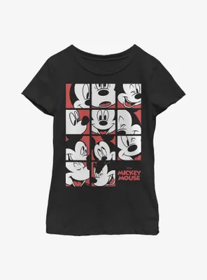 Disney Mickey Mouse Expression Grid Youth Girls T-Shirt