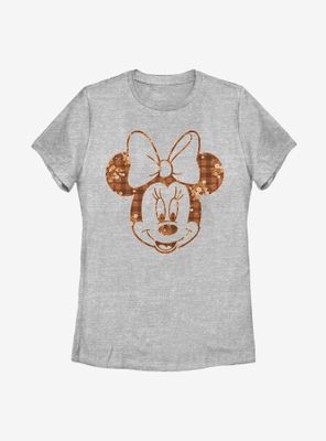 Disney Minnie Mouse Fall Floral Plaid Womens T-Shirt