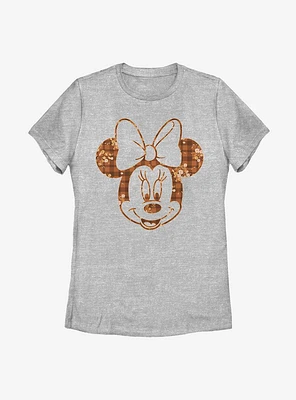 Disney Minnie Mouse Fall Floral Plaid Womens T-Shirt