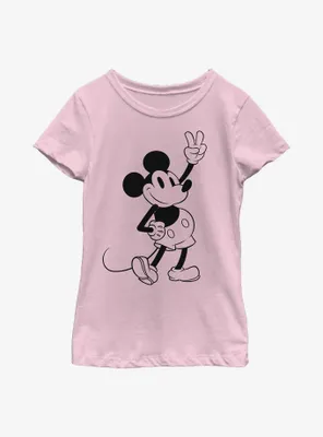 Disney Mickey Mouse Simple Outline Youth Girls T-Shirt