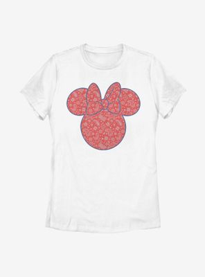 Disney Minnie Mouse Americana Paisley Womens T-Shirt