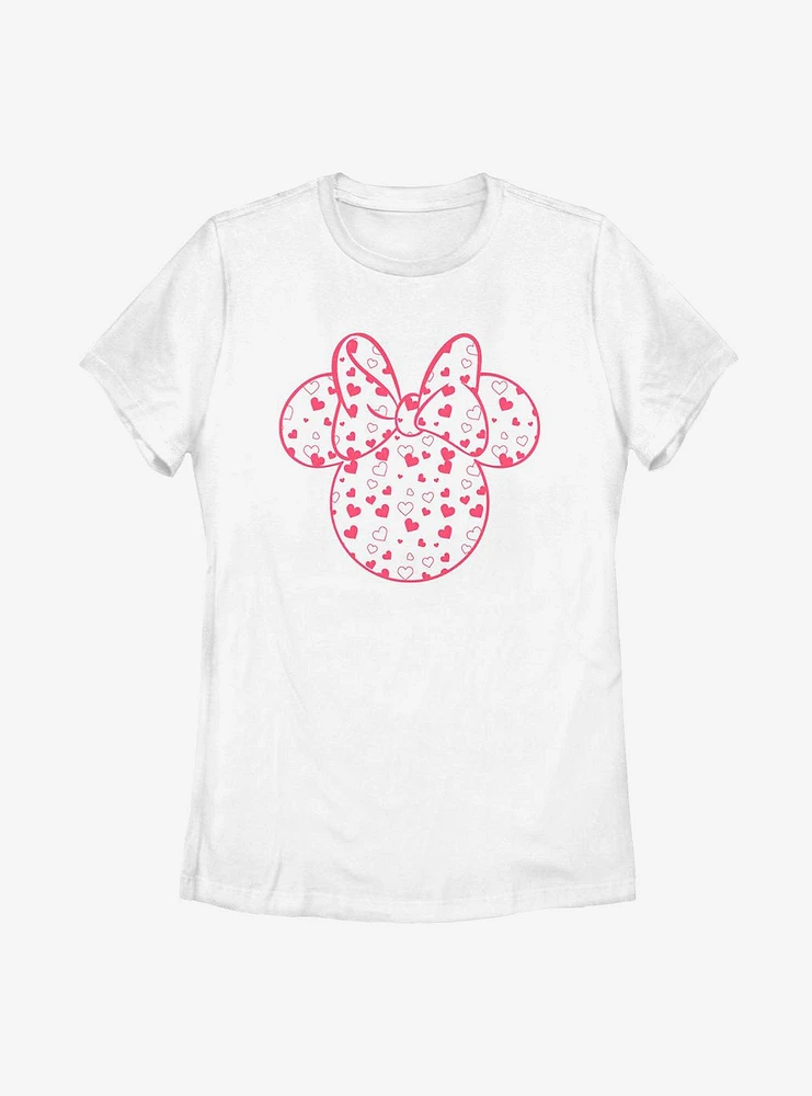 Disney Minnie Mouse Hearts Fill Womens T-Shirt