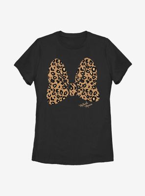 Disney Minnie Mouse Animal Print Bow Womens T-Shirt