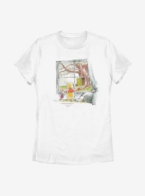 Disney Winnie The Pooh Window Womens T-Shirt