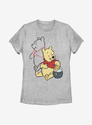 Disney Winnie The Pooh Line Art Womens T-Shirt