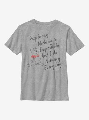 Disney Winnie The Pooh Nothing Is Impossible Youth T-Shirt