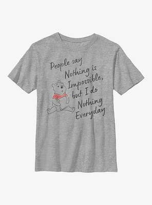 Disney Winnie The Pooh Nothing Is Impossible Youth T-Shirt