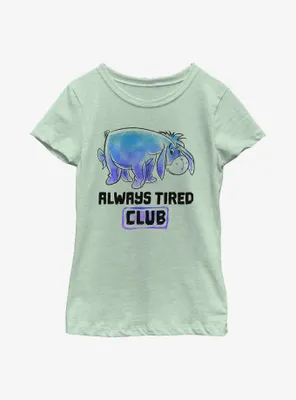 Disney Winnie The Pooh Eeyore Tired Club Youth Girls T-Shirt