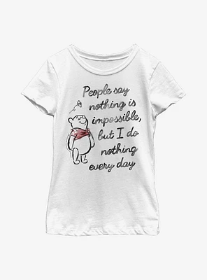 Disney Winnie The Pooh Impossible Youth Girls T-Shirt