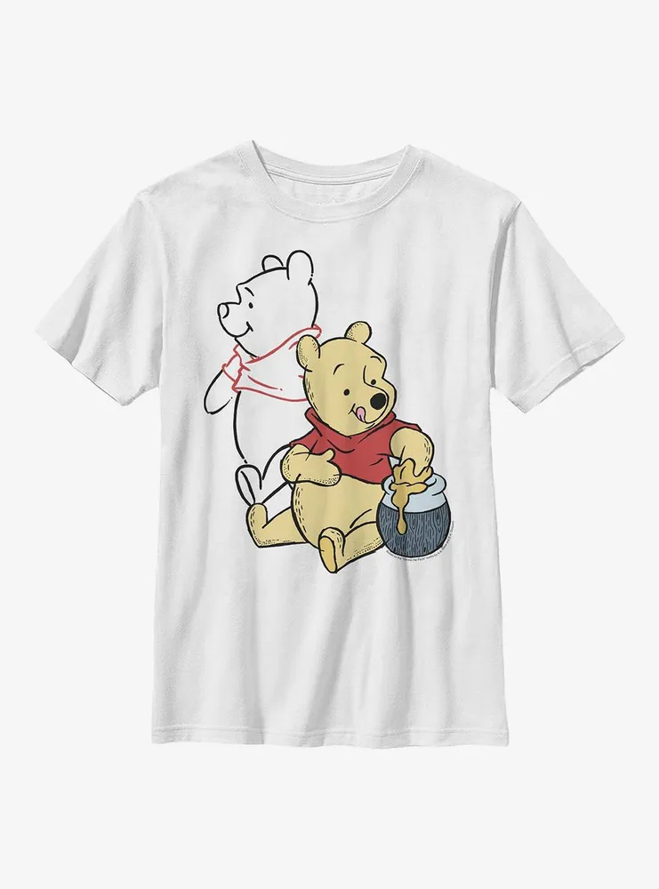 Disney Winnie The Pooh Line Art Youth T-Shirt