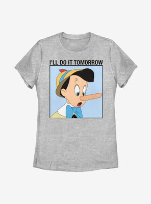 Disney Pinocchio Do It Tomorrow Womens T-Shirt