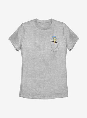 Disney Pinocchio Jiminy Faux Pocket Womens T-Shirt