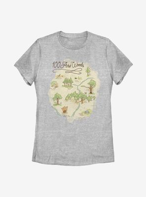 Disney Winnie The Pooh Acre Map Womens T-Shirt