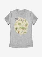 Disney Winnie The Pooh Acre Map Womens T-Shirt