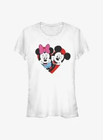 Disney Mickey Mouse & Minnie Heart Girls T-Shirt