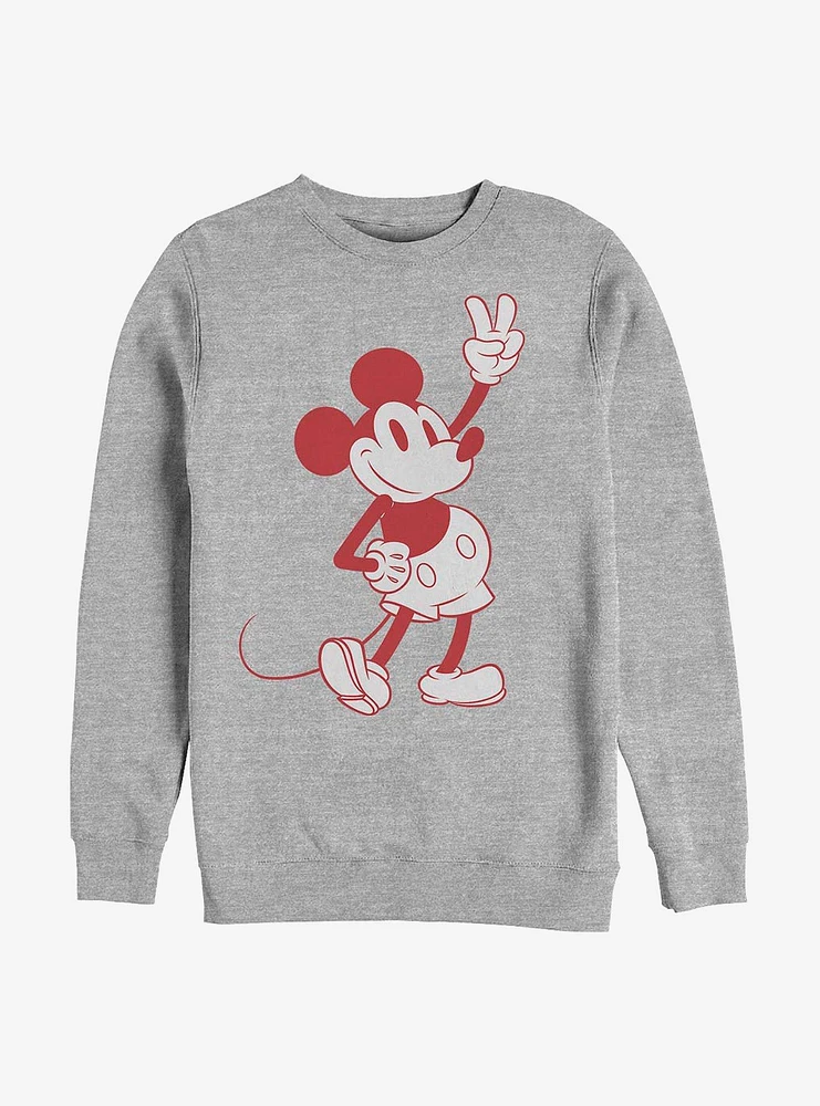 Disney Mickey Mouse Simple Outline Crew Sweatshirt