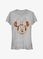 Disney Minnie Mouse Fall Floral Plaid Girls T-Shirt