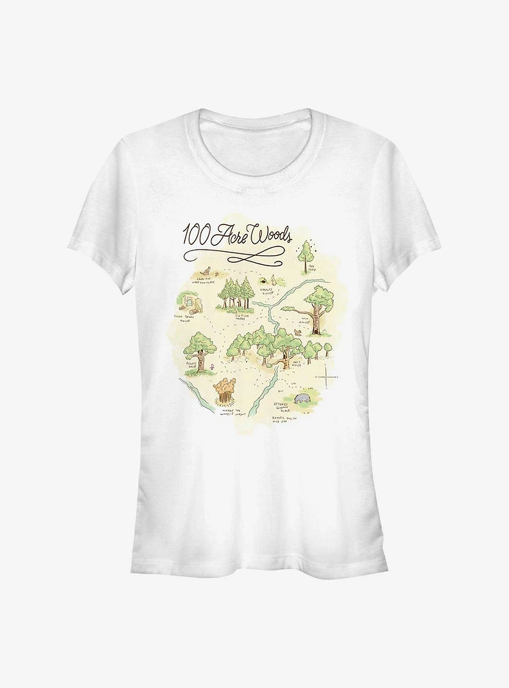 Disney Winnie The Pooh Acre Map Girls T-Shirt