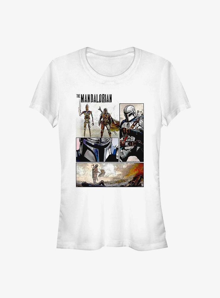 Star Wars The Mandalorian Comicbook Panel Girls T-Shirt