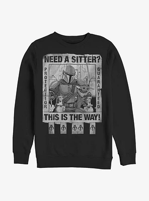 Star Wars The Mandalorian Protection Guaranteed Crew Sweatshirt